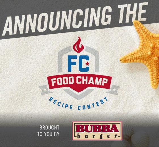 "Your Burger to the Beach" BUBBA burger Food Champ Online Recipe Contest
